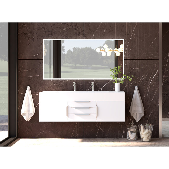 CastelloUSA Nile 60" WallMounted Single Bathroom Vanity Set with